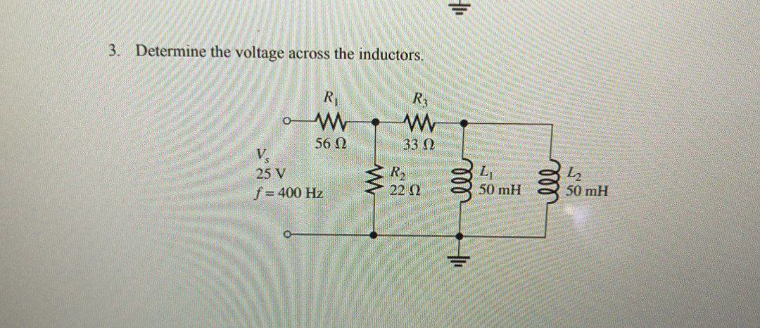 Solved Determine The Voltage Across The Inductors Chegg