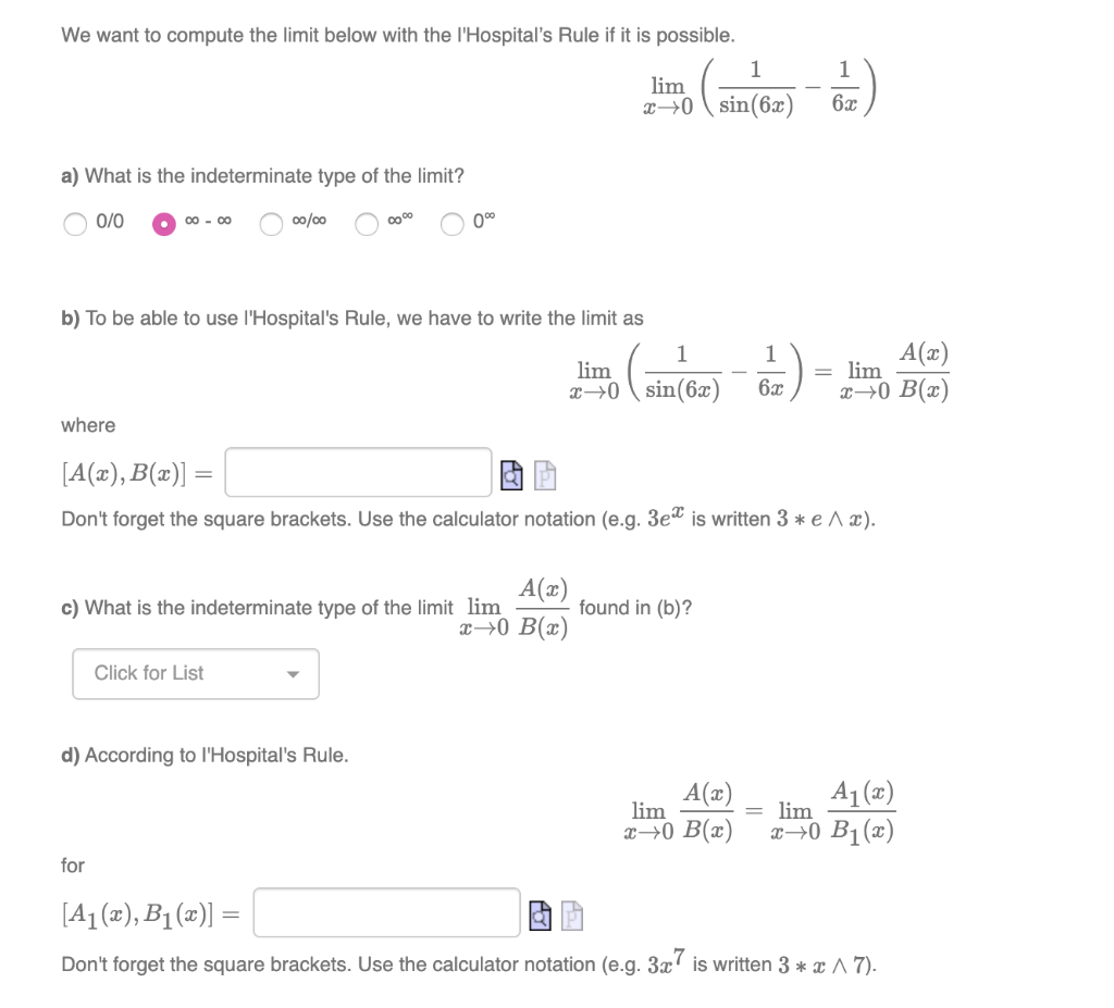 Solved We Want To Compute The Limit Below With The Chegg