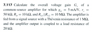 Solved Calculate The Overall Voltage Gain Gv Of A Chegg