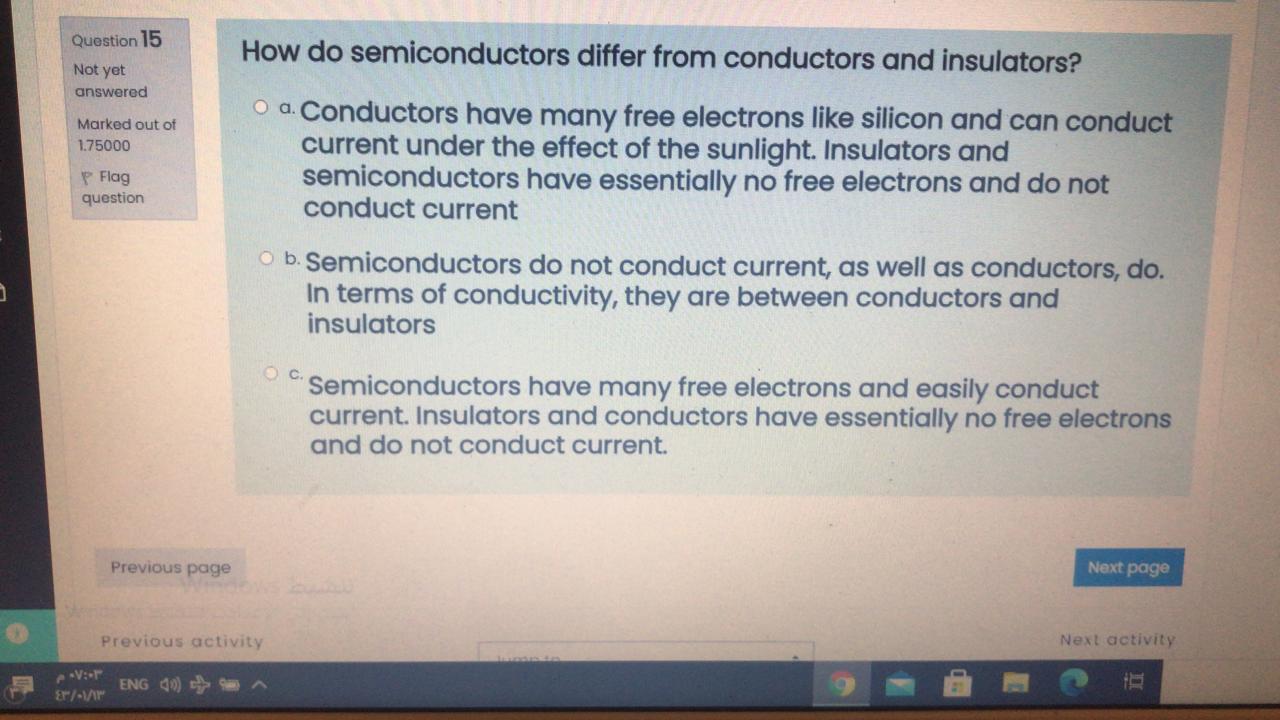 Solved Question 15 How Do Semiconductors Differ From Chegg