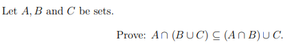 Solved Let A B And C Be Sets Prove An Buc Anbuc Chegg