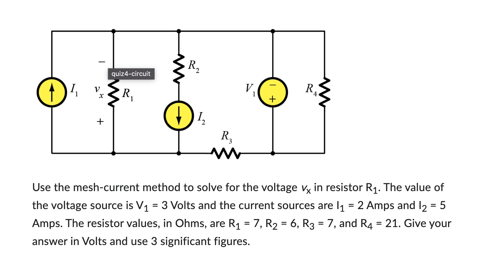 Solved Use The Mesh Current Method To Solve For The Voltage Chegg