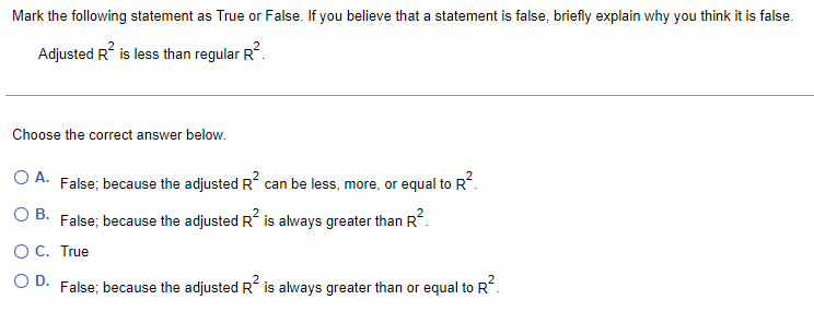 Solved Mark The Following Statement As True Or False If You Chegg