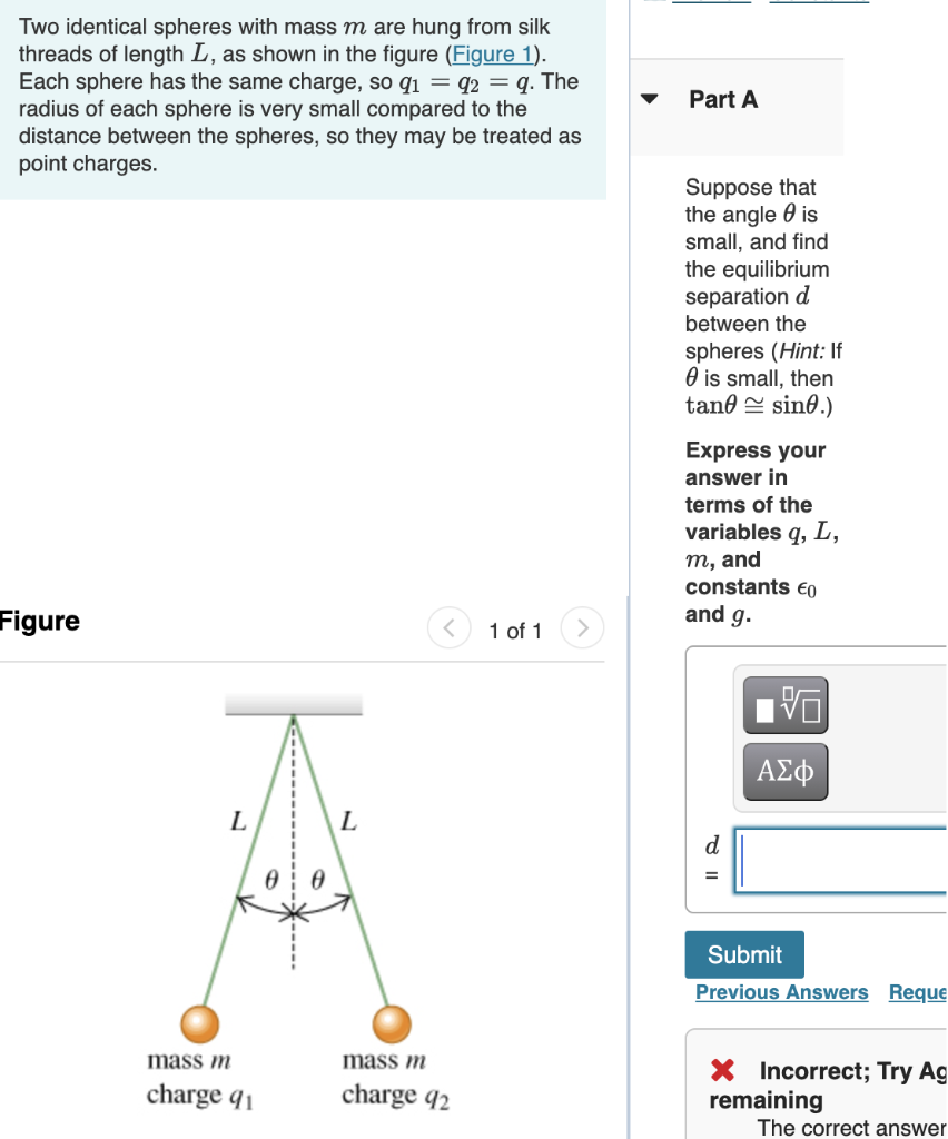 Solved Two Identical Spheres With Mass M Are Hung From Silk Chegg