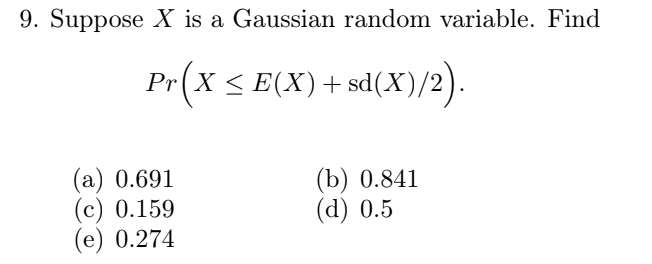 Solved Suppose X Is A Gaussian Random Variable