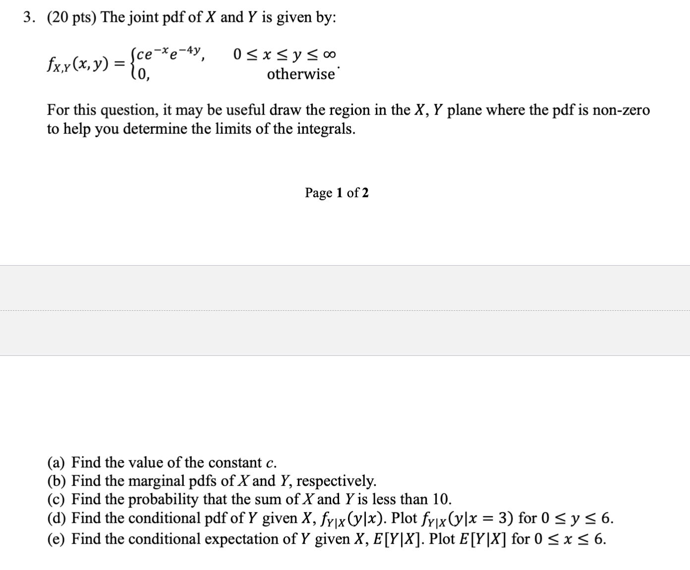 Solved Pts The Joint Pdf Of X And Y Is Given By Chegg