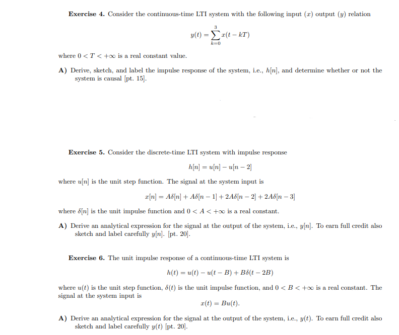 Solved Exercise Consider The Continuous Time Lti System Chegg