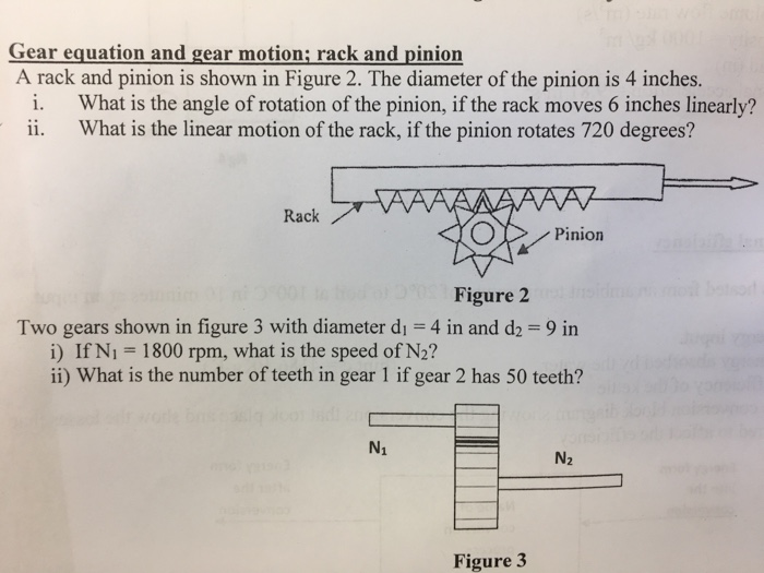 Solved Gear Equation And Gear Motion; Rack And Pinion A R...
