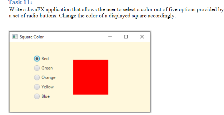 Solved Write A JavaFX Application That Allows The User To Chegg