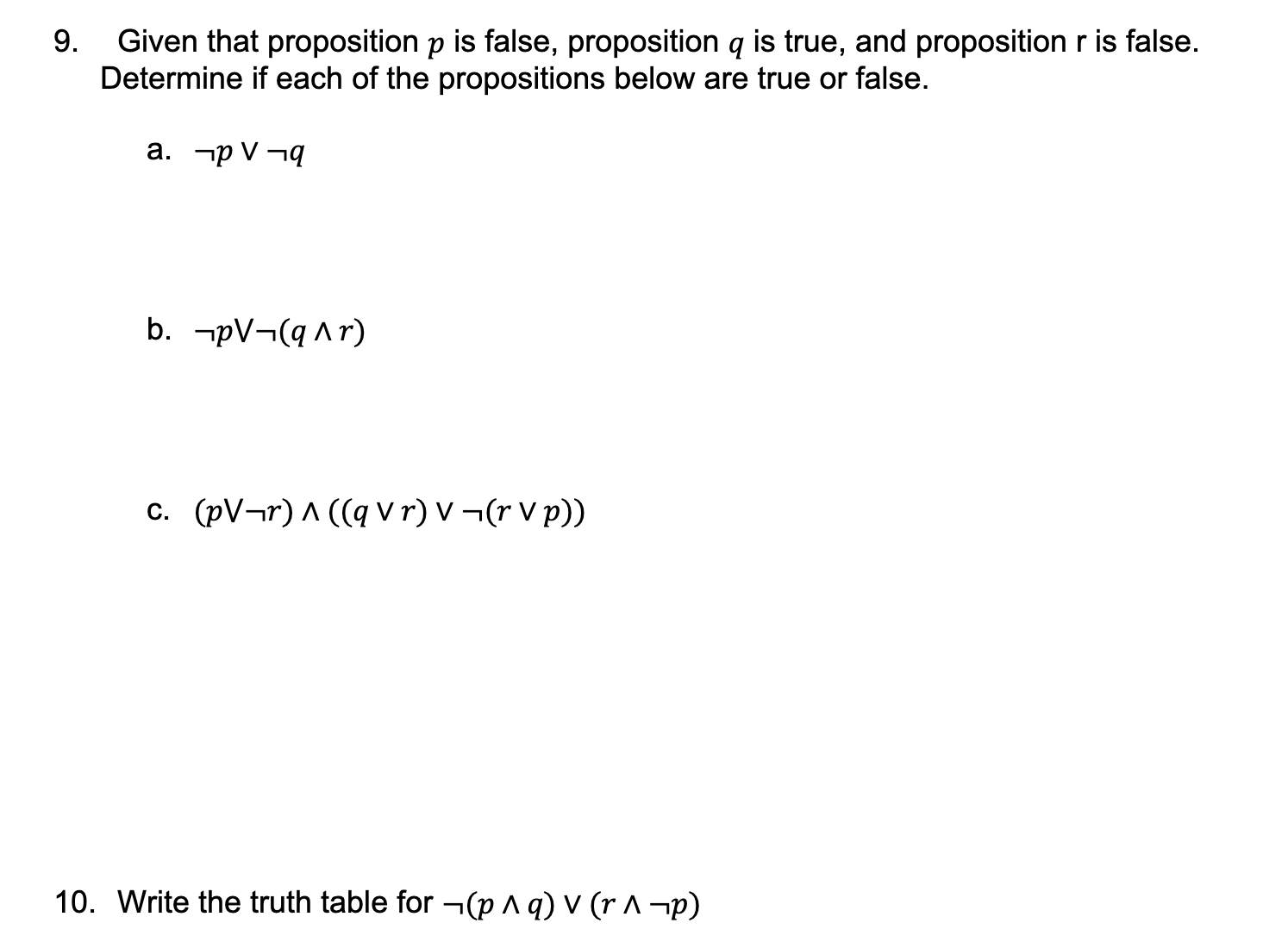 Solved Given That Proposition P Is False Proposition Q Chegg