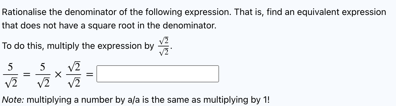 Solved Rationalise The Denominator Of The Following Chegg