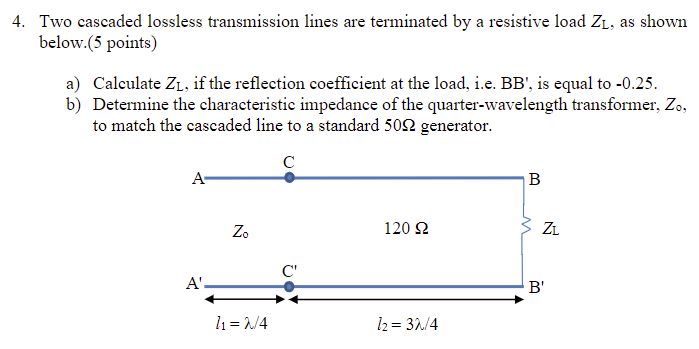 Solved 4 Two Cascaded Lossless Transmission Lines Are Chegg