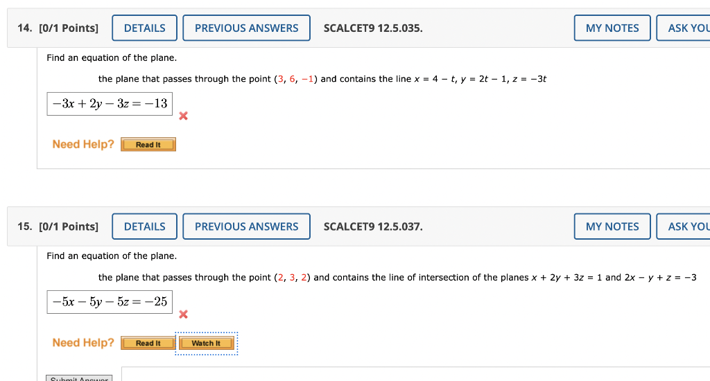 Solved Find An Equation Of The Plane The Plane That Passes Chegg