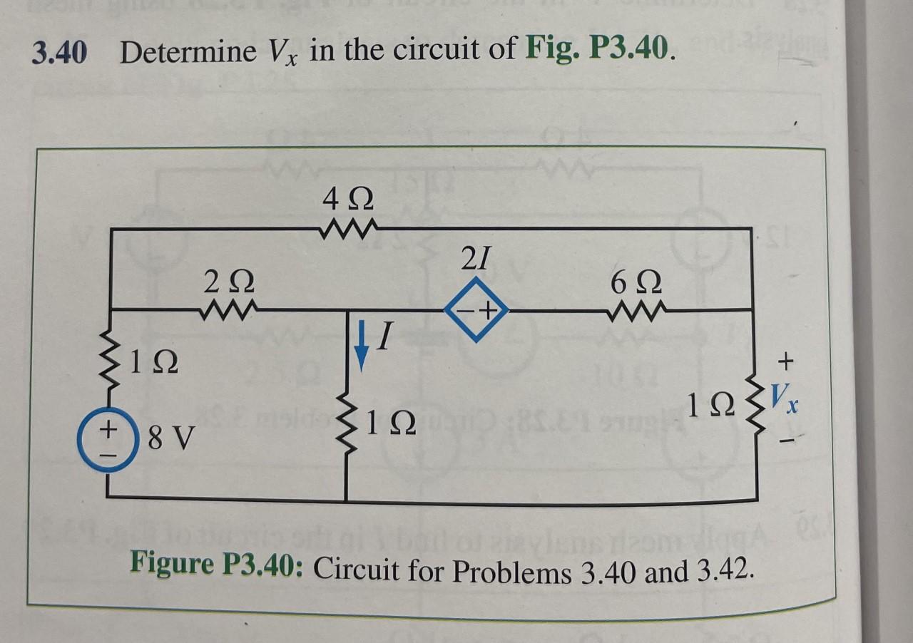 Solved Determine Vx In The Circuit Of Fig P Chegg