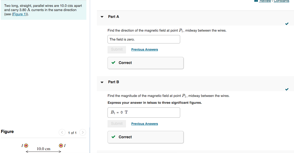 Solved Two Long Straight Parallel Wires Are Cmapart Chegg