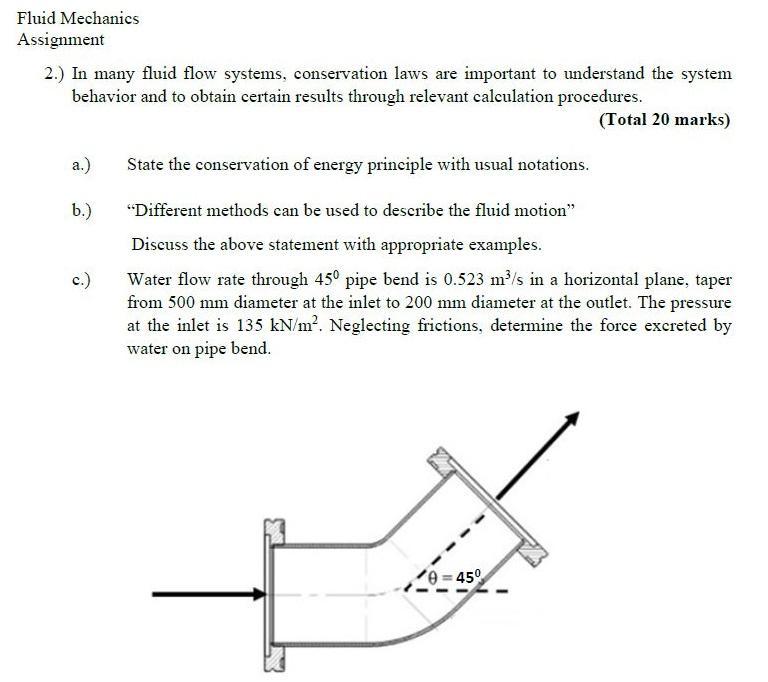 Solved Assignment 2 In Many Fluid Flow Systems Chegg Chegg