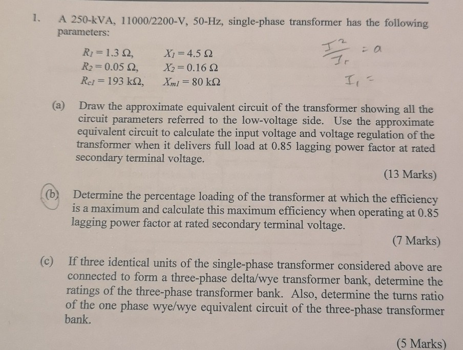 Solved A Kva V Hz Single Phase Chegg