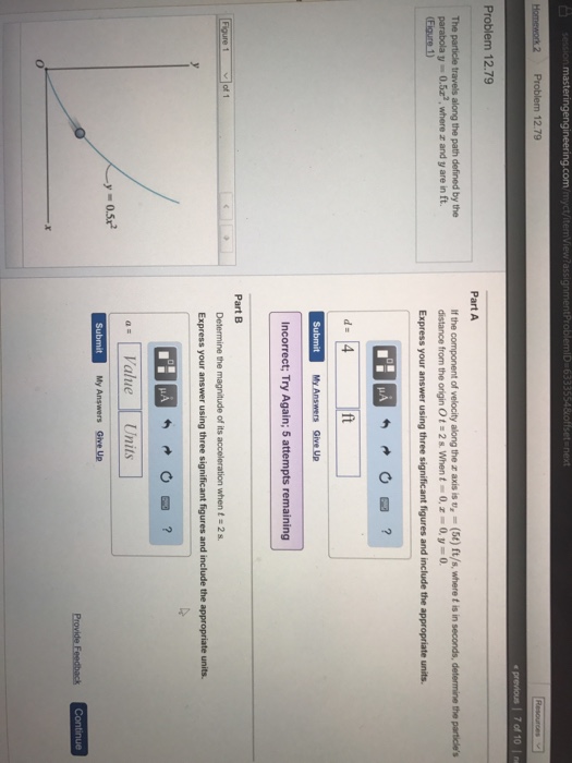 Solved The Particle Travels Along The Path Defined By The Chegg