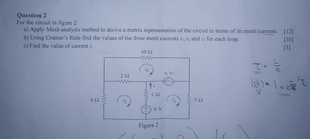 Solved Question For The Circuit In Figure A Apply Mesh Chegg