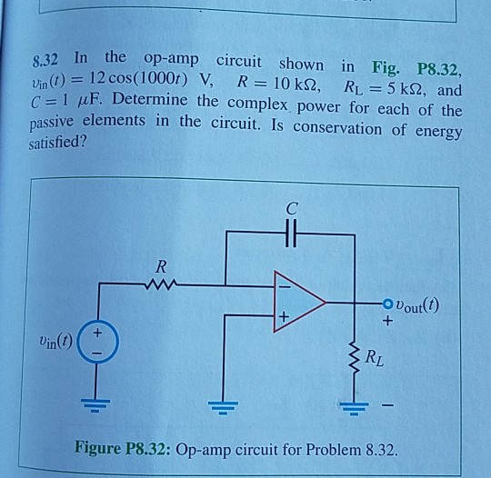 Solved In The Op Circuit Shown In Fig P T Chegg