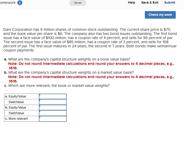 Dani Corporation Has 9 Million Shares Of Common Stock Chegg