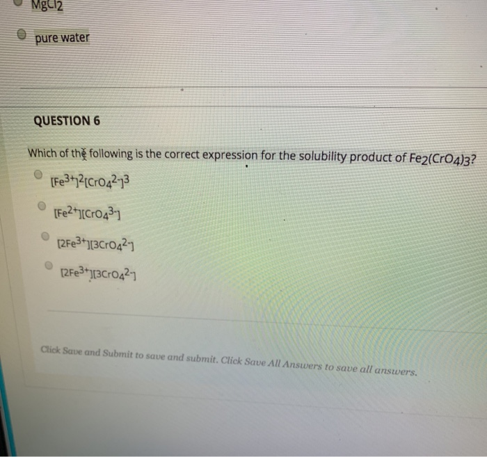 Solved Pure Water Question Which Of Th Following Is The Chegg