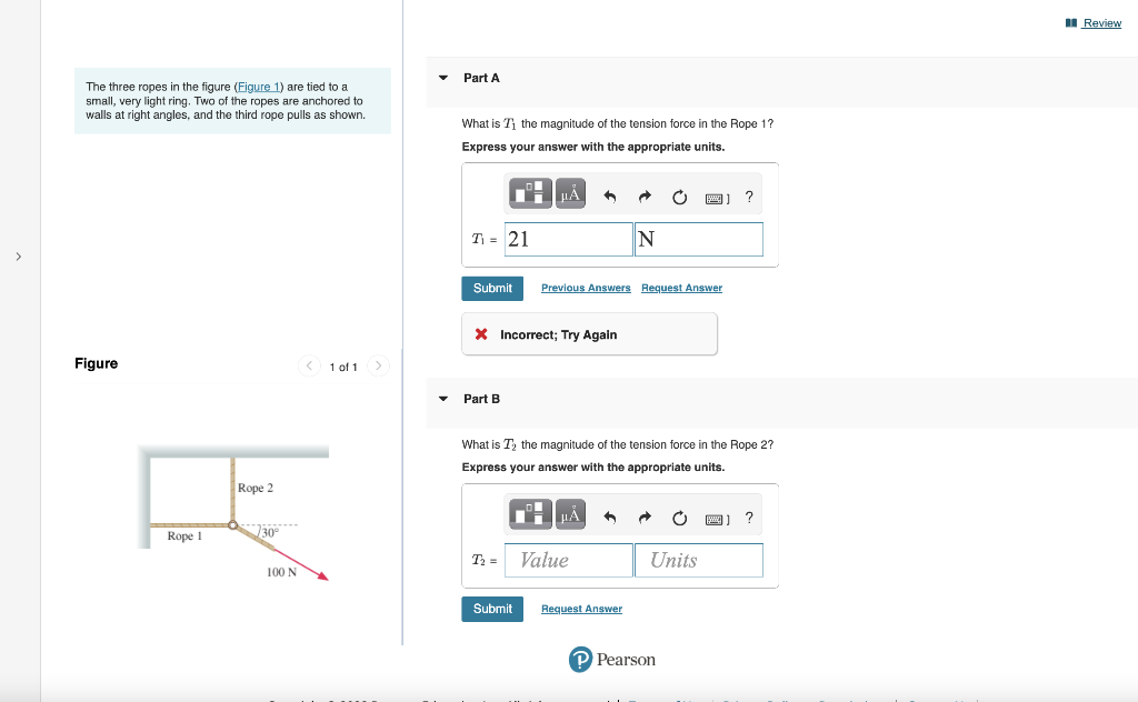 Solved The Three Ropes In The Figure Figure 1 Are Tied To Chegg