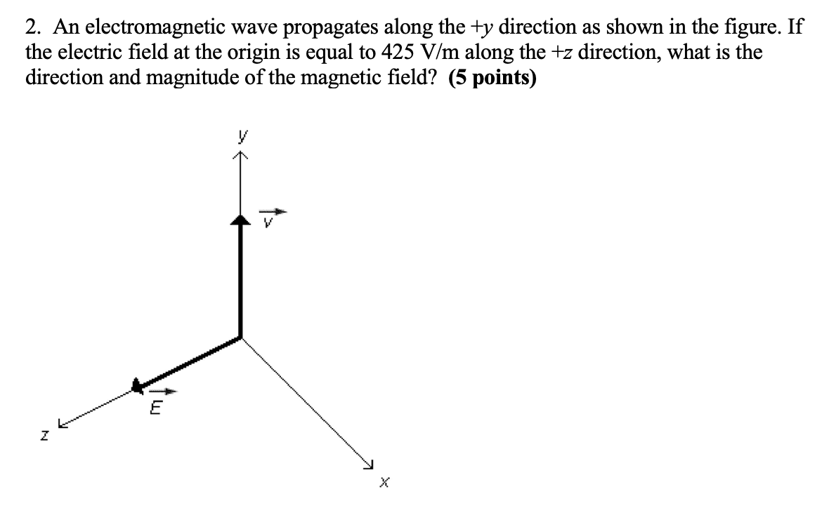 Solved 2 An Electromagnetic Wave Propagates Along The