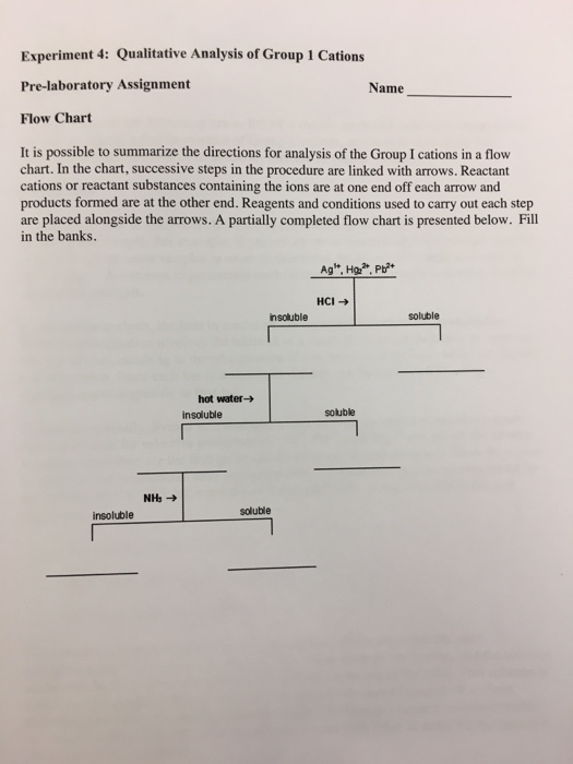 Solved Experiment Qualitative Analysis Of Group Cations Chegg