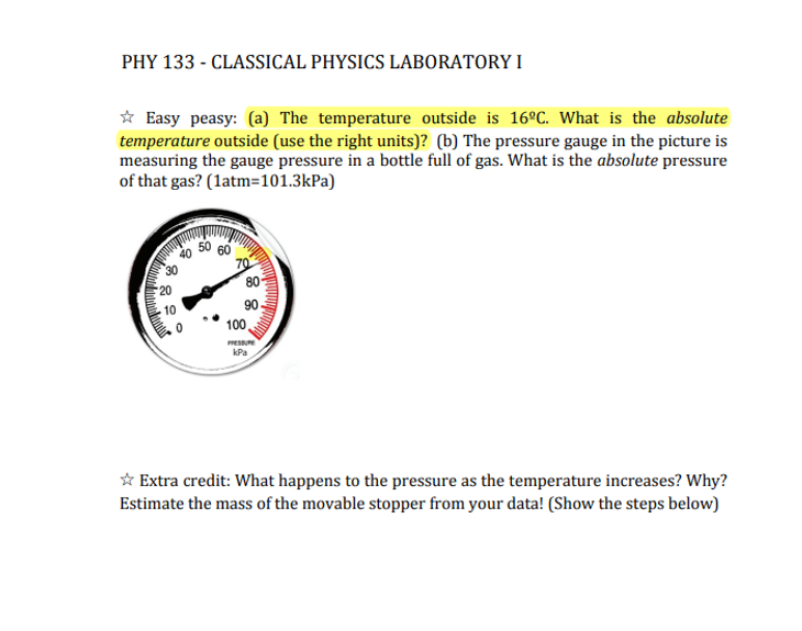 Solved Phy Classical Physics Laboratory I Name Chegg