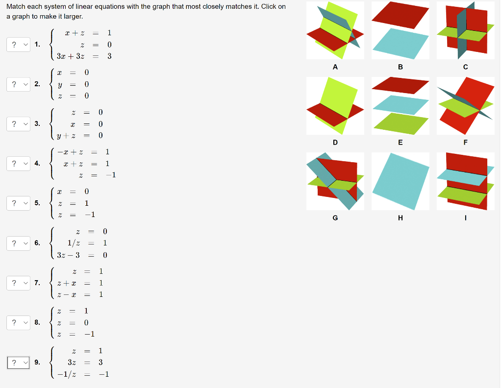 Solved Match Each System Of Linear Equations With The Graph Chegg