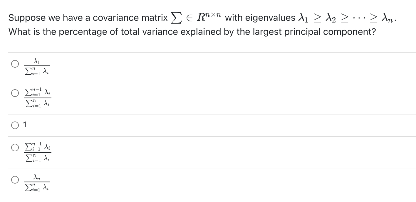 Solved Suppose We Have A Covariance Matrix Rnxn With Chegg