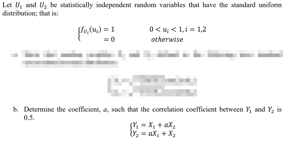 Solved Let U And U Be Statistically Independent Random Chegg