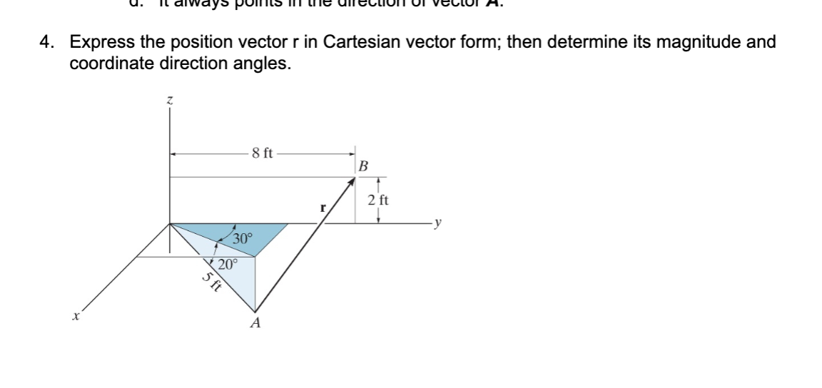 Solved Express The Position Vector R In Cartesian Vector