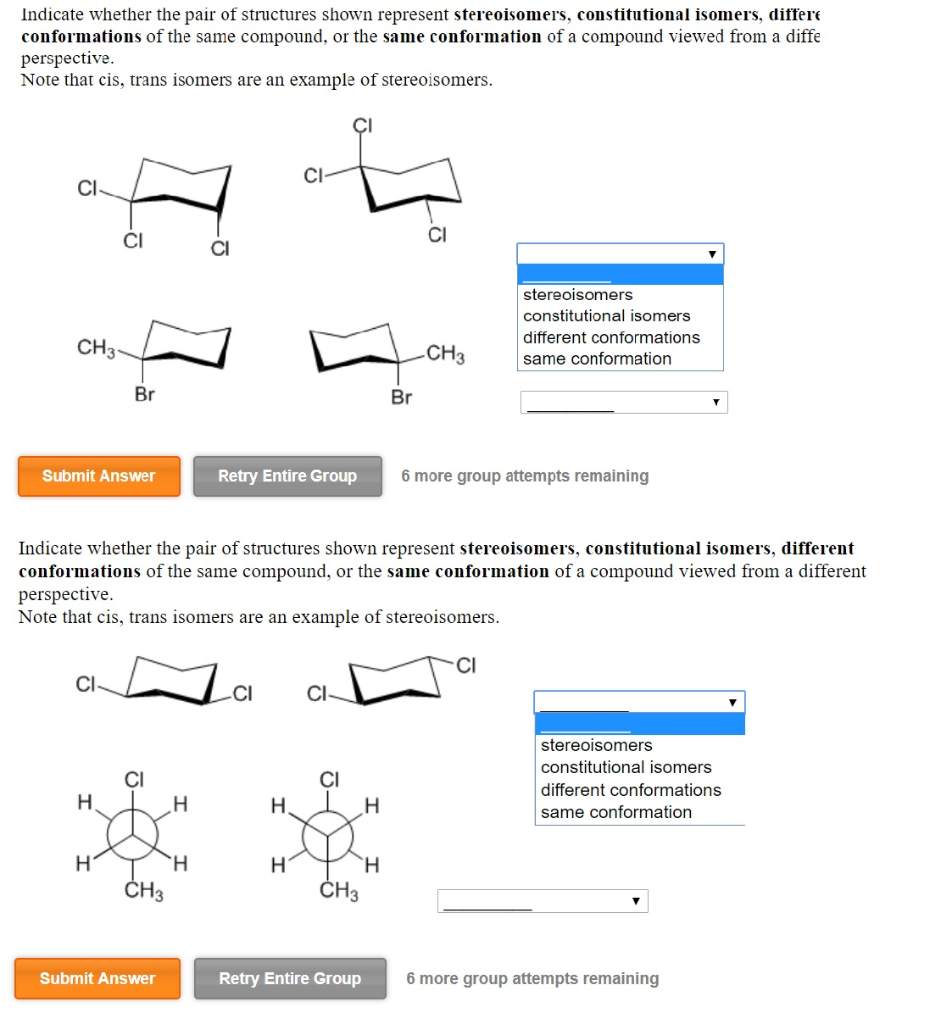 Solved Indicate Whether The Pair Of Structures Chegg