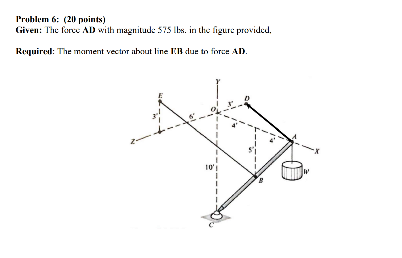 Solved Problem Points Given The Force Ad With Chegg