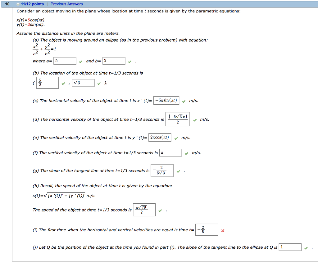 Solved Points Previous Answers Consider An Chegg