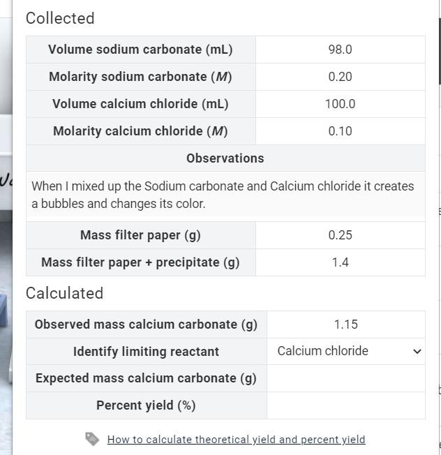 Solved Collected Volume Sodium Carbonate ML 98 0 Molarity Chegg