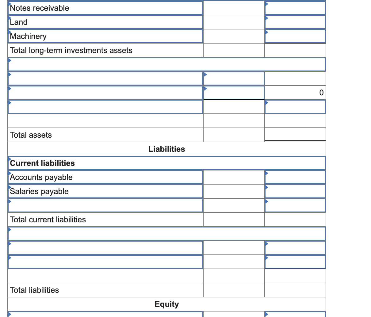 Solved Exercise Algo Preparing A Classified Balance Chegg