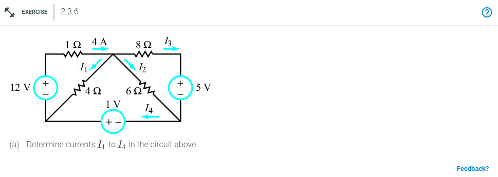 Solved A Determine Currents I1 To I4 In The Circuit Above Chegg