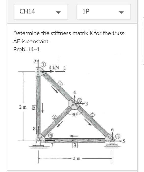 Solved Ch P Determine The Stiffness Matrix K For The Chegg