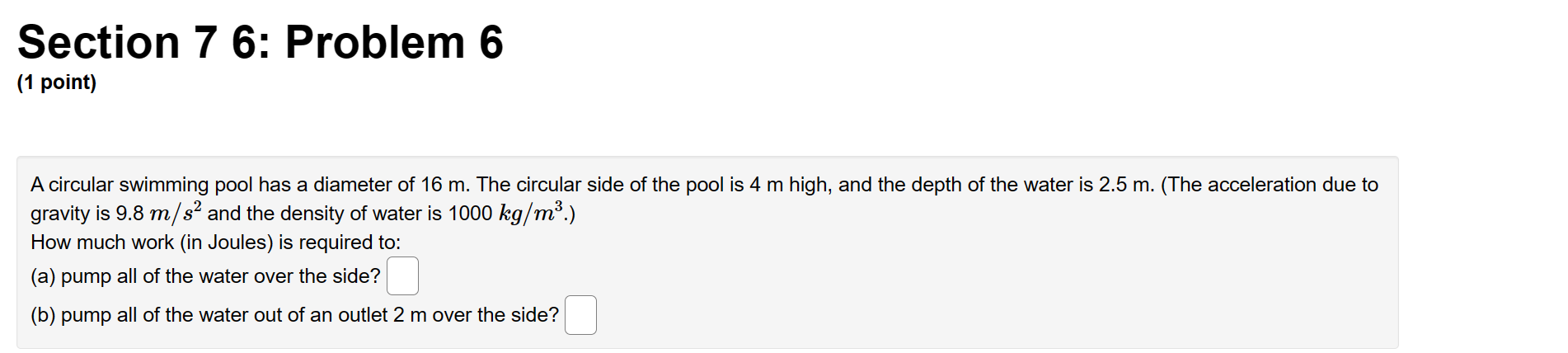 Solved A Circular Swimming Pool Has A Diameter Of 16 M The Chegg