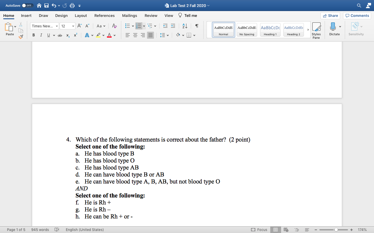 Solved Autosave Off Ar W Lab Test Fall Home Insert Chegg