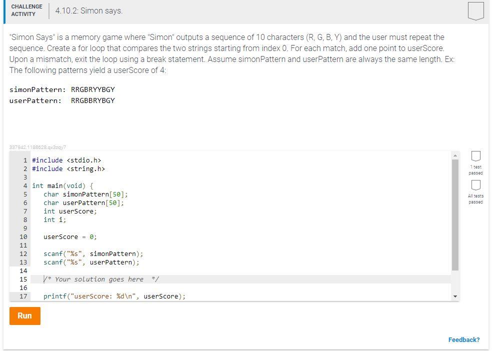 Solved Challenge Activity For Loops Chegg