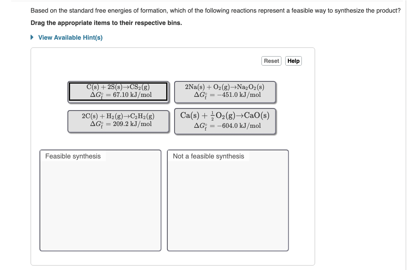 Solved Based On The Standard Free Energies Of Formation Chegg