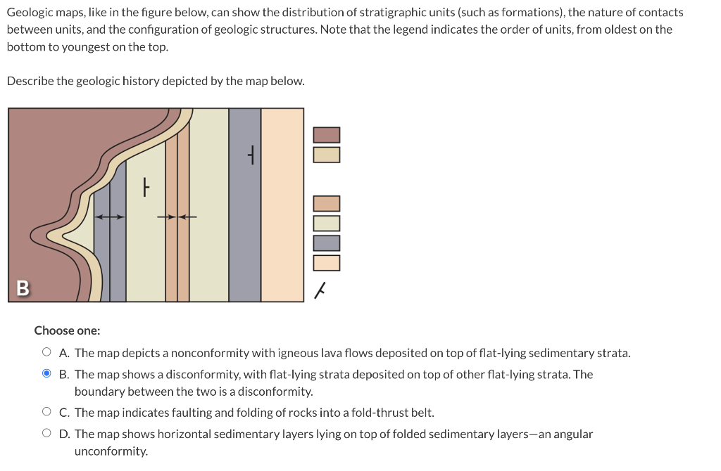 Solved Geologic Maps Like In The Figure Below Can Show The Chegg