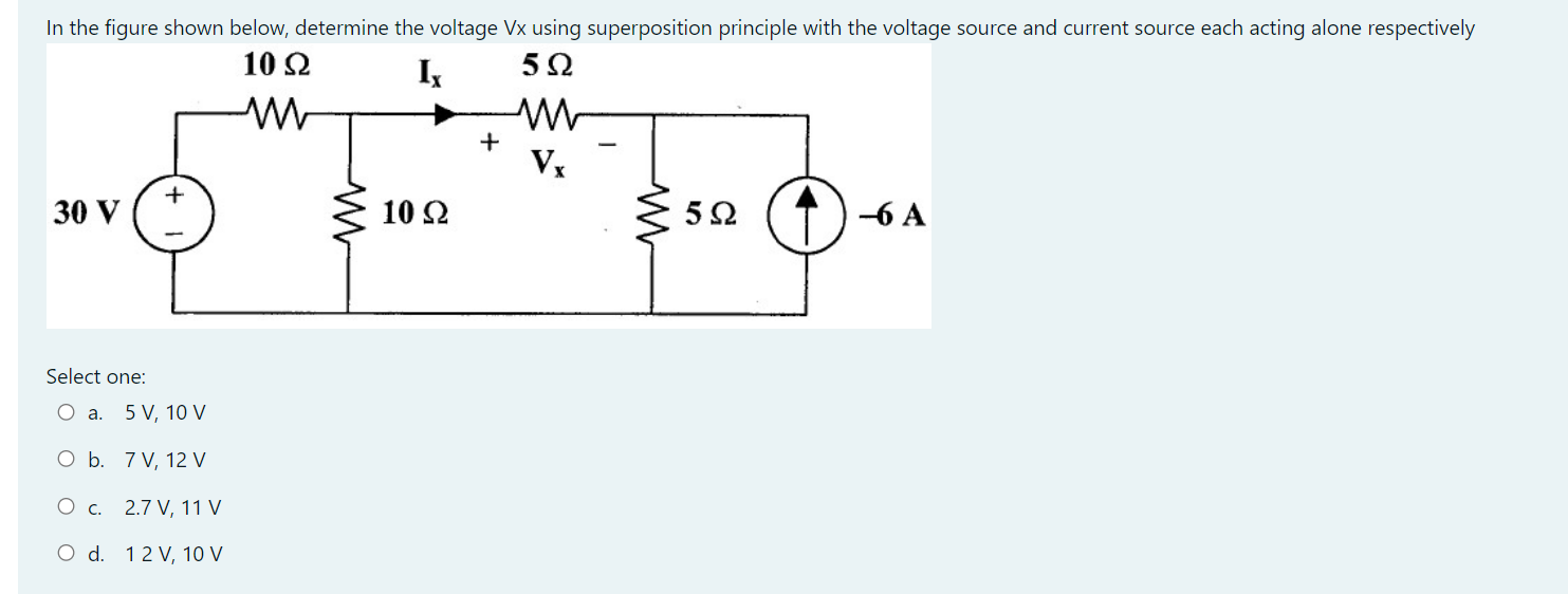 Solved In The Figure Shown Below Determine The Voltage