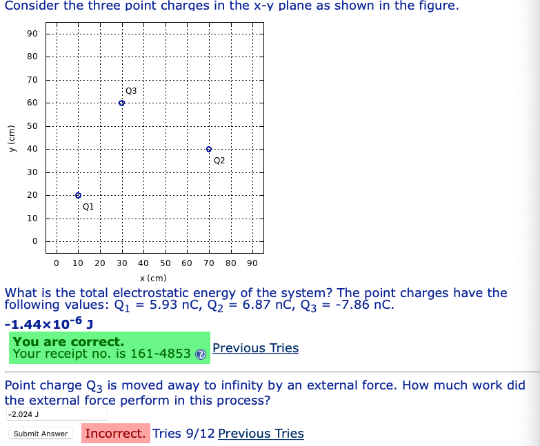 Solved What Is The Total Electrostatic Energy Of The System Chegg