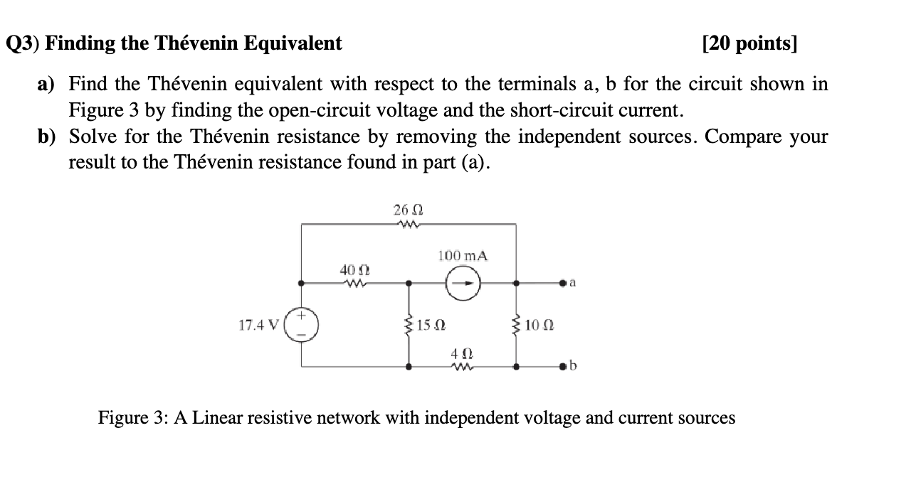 Solved Finding The Thvenin Equivalent Points A