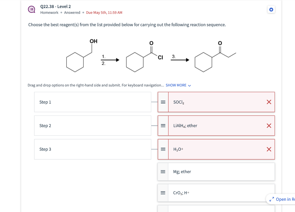 Solved Choose The Best Reagent S From The List Provided Chegg